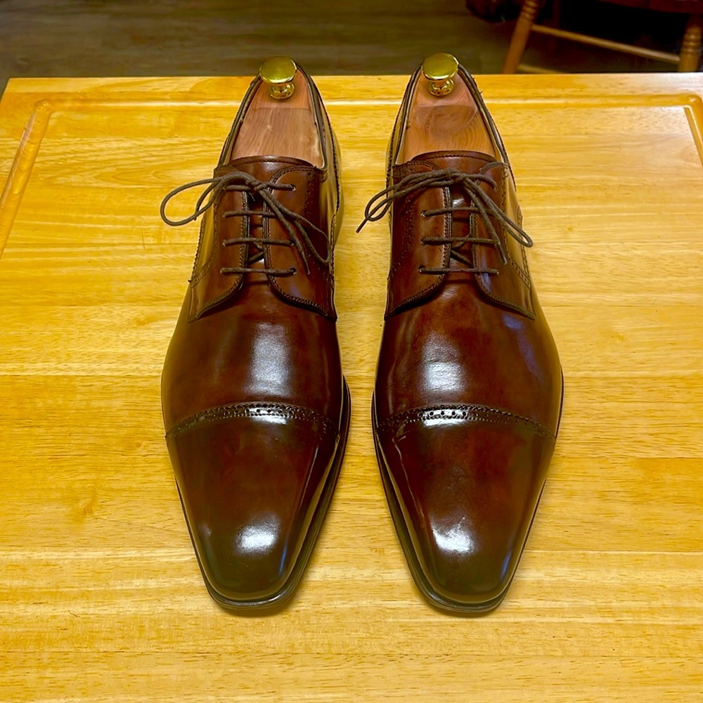 Magnanni Cap Toe Oxfords 13 M Tobacco Brown
